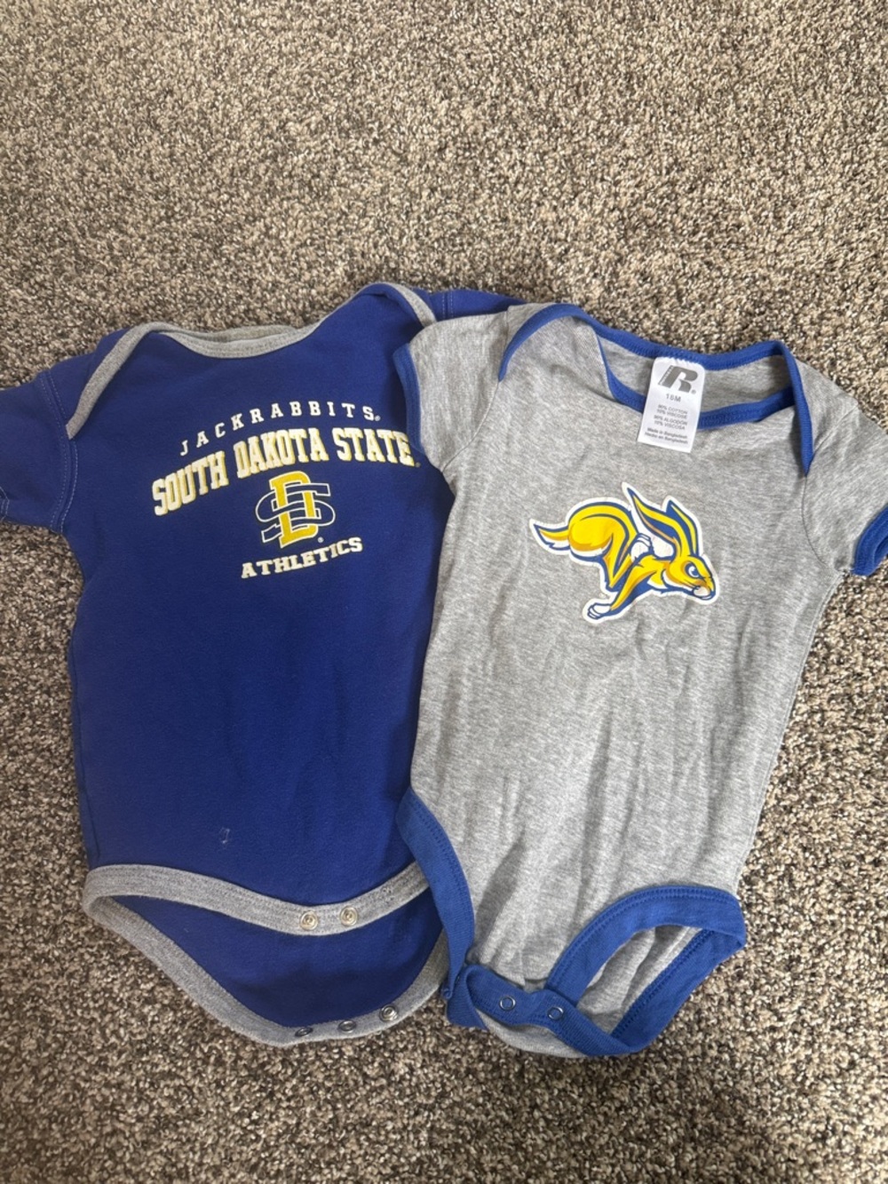 South Dakota State Jackrabbits SDSU Infant One-Piece Bodysuit - Blue/Grey 18mo